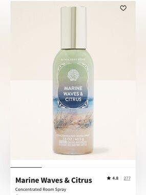 3) “MARINE WAVES & CITRUS” Concentrated Room Spray ea: 1.5 oz / 42.5 g B&BW, NWT